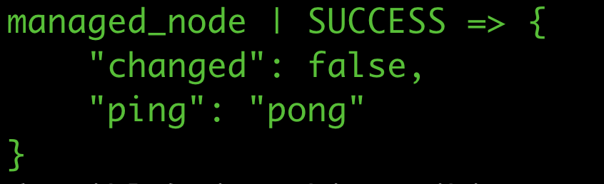 Successful Ansible connection