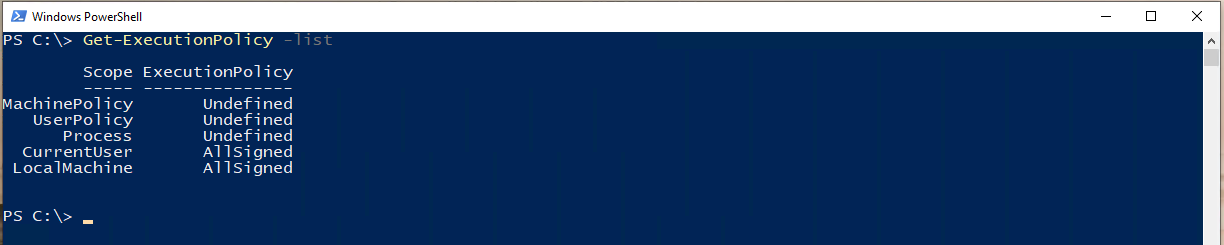 Get-ExecutionPolicy cmdlet displaying all scopes