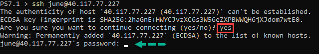 Connecting via SSH into Azure VM
