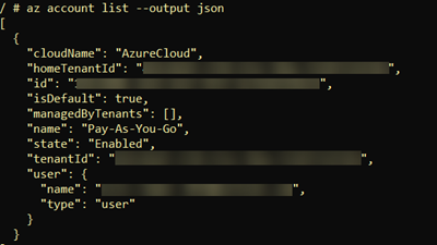 json output