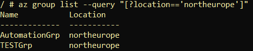 output of a JMESPath query