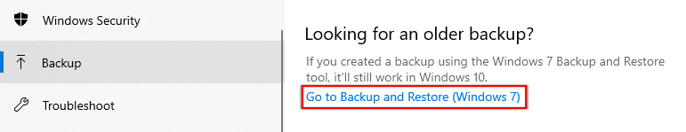 Confirming If There Are Old Windows 7 Backup Files