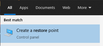 Create a restore point