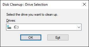 Selecting Drive to Clean Up