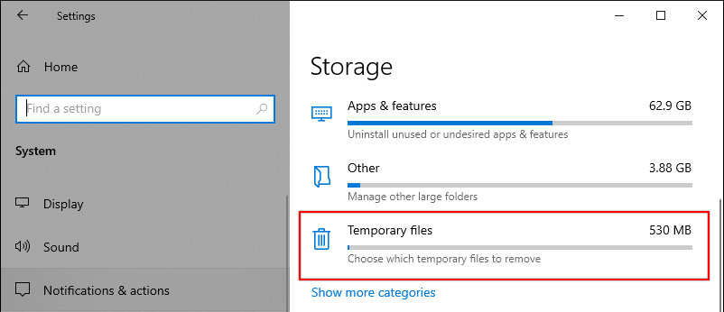 Accessing the Temporary Files