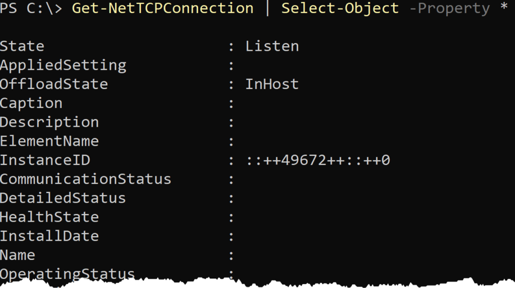 netstat listening ports