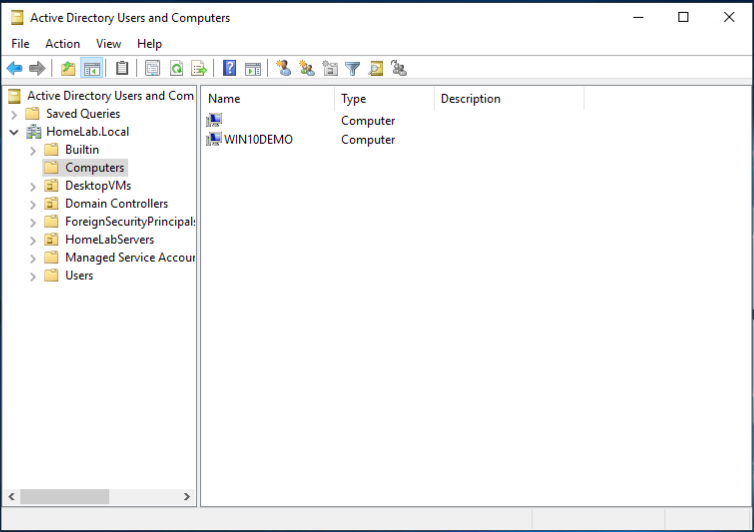 Active Directory Users and Computers snapin