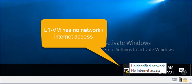 VM has no network and internet access
