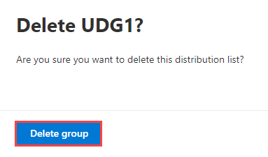 Confirming the group's deletion