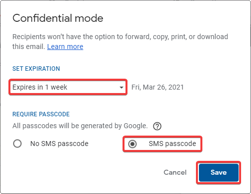 Configuring Confidential Mode Settings