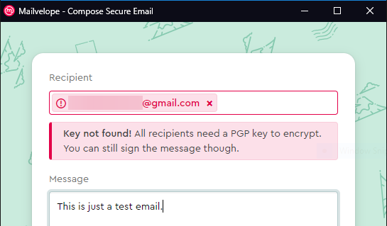 Missing Recipient Key Error