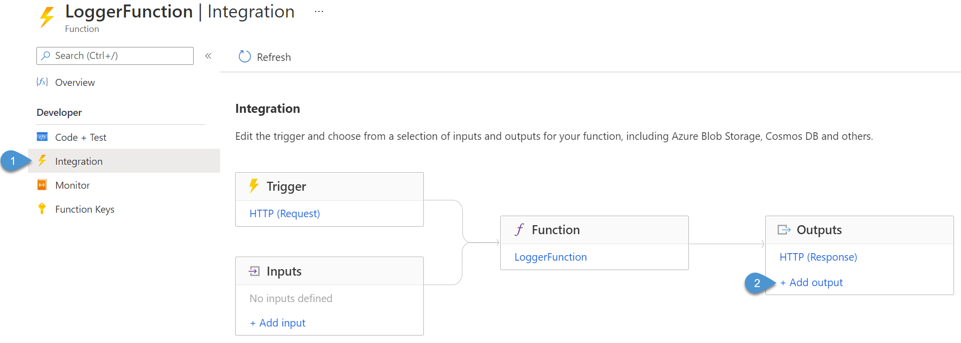 Viewing and adding function integrations