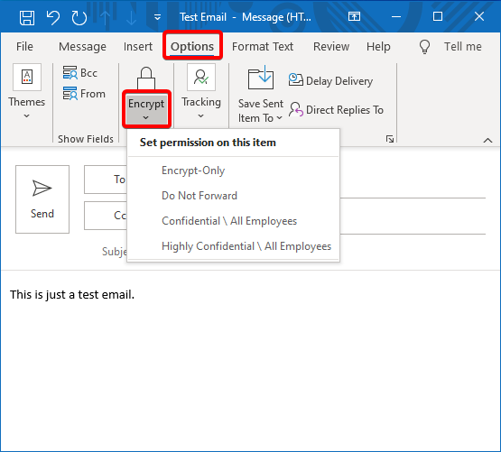 Encrypting Email in Outlook