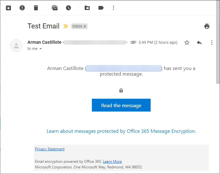Viewing Encrypted Email in Gmail Sent with Outlook