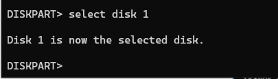 diskpart - select disk command
