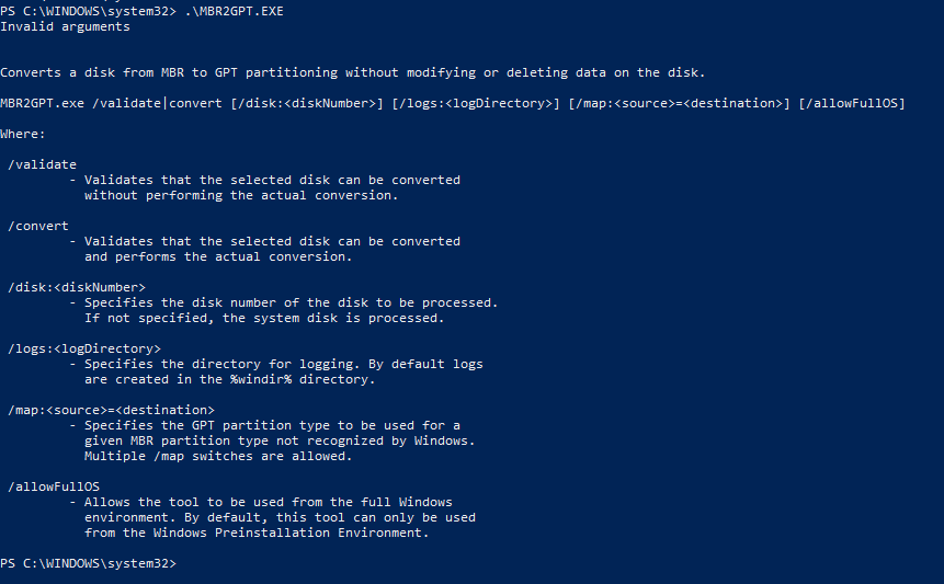 mbr to gpt command prompt