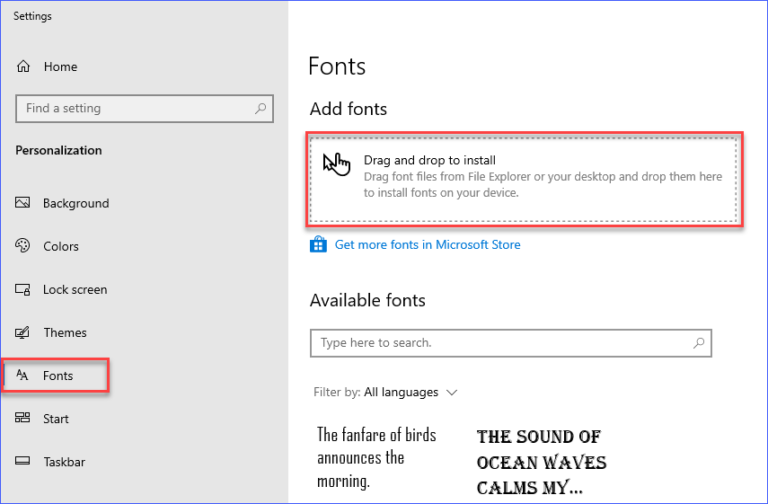 how to install font for all users windows 10