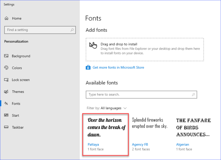 download fonts in windows 10 pro