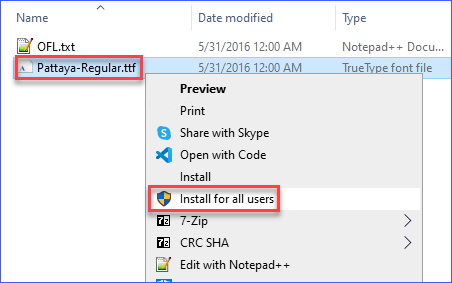 Installing a font for all users