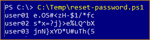 Resetting multiple passwords