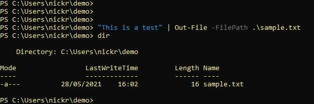 Creating a file with the PowerShell Out-File cmdlet