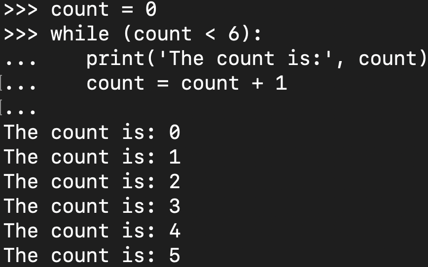 Demonstrating a Python while loop