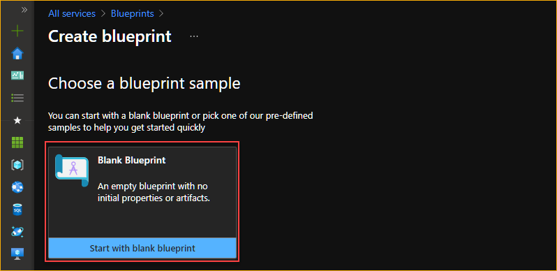 Creating a blank blueprint