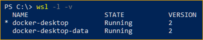 Viewing WSL 2 distros using the wsl command