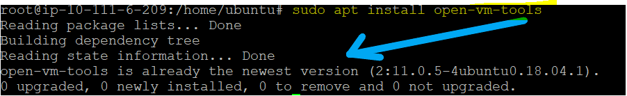 ubuntu install open vm tools