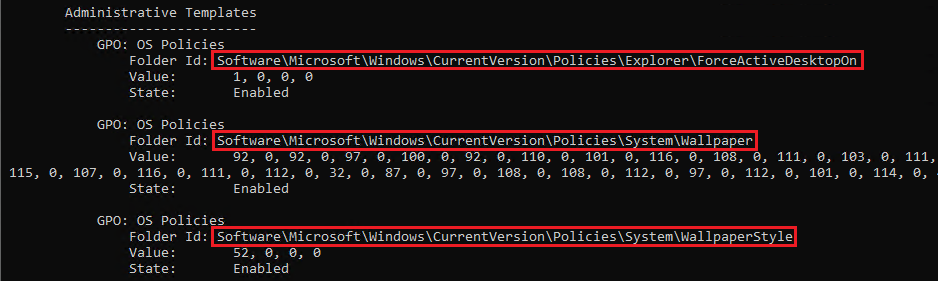 Wallpaper set via user policy in GPO