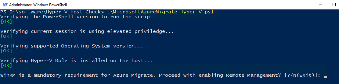 Running the Azure Migrate Hyper-V prep script