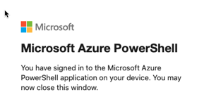 Authenticated with Azure successfully