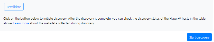 Clicking on the Start Discovery