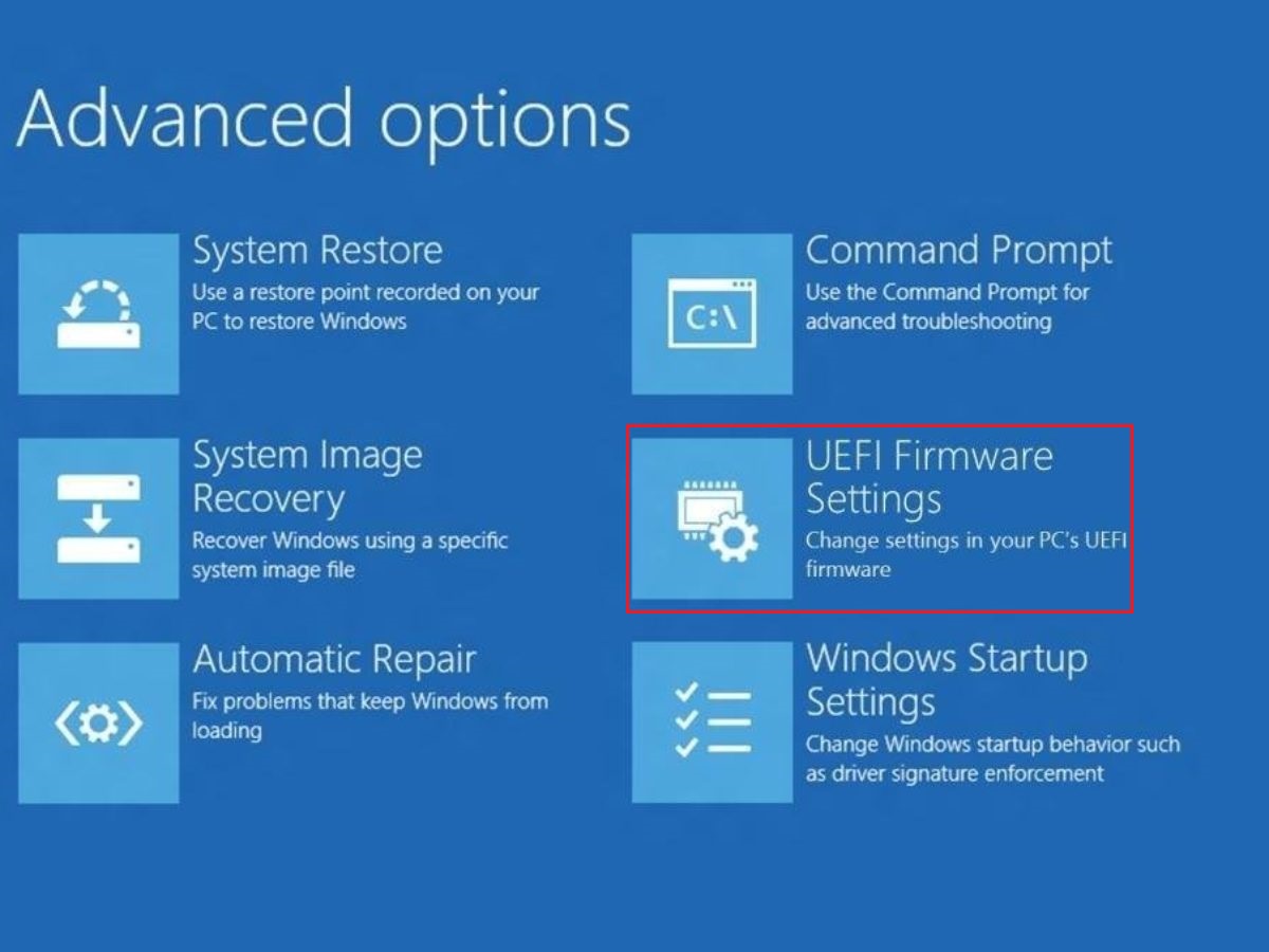 Menu - UEFI Firmware Settings