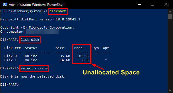 Diskpart Extending Volume