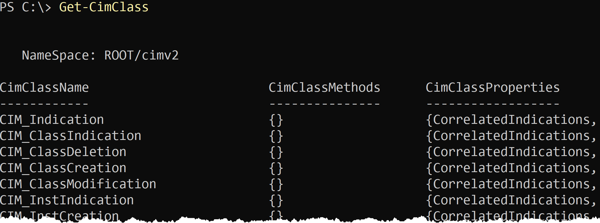 Finding the CIM Class