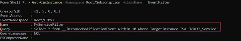 Event Filter Created Successfully and registered the Windows WMI Query