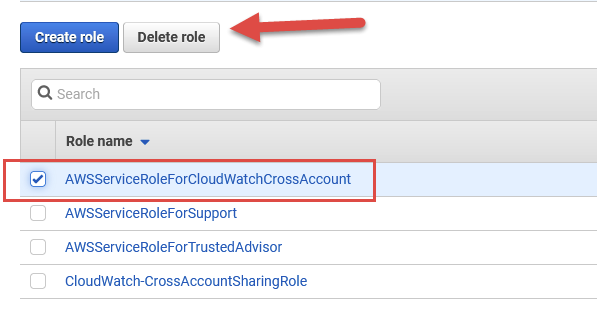 Deleting the AWSServiceRoleForCloudWatchCrossAccount IAM role