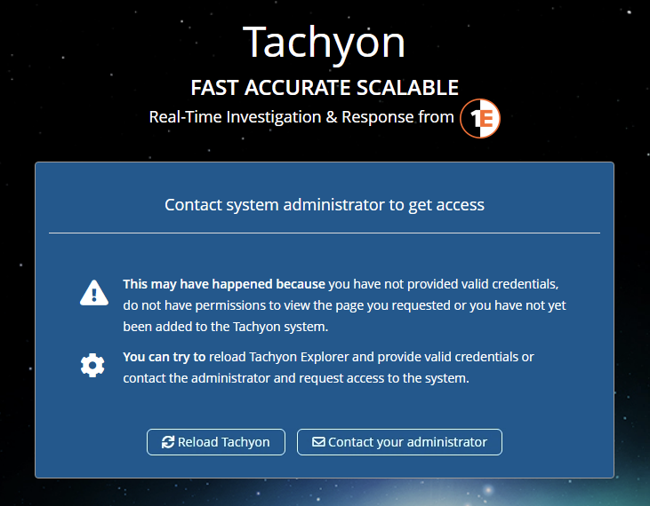 No access to a Tachyon application