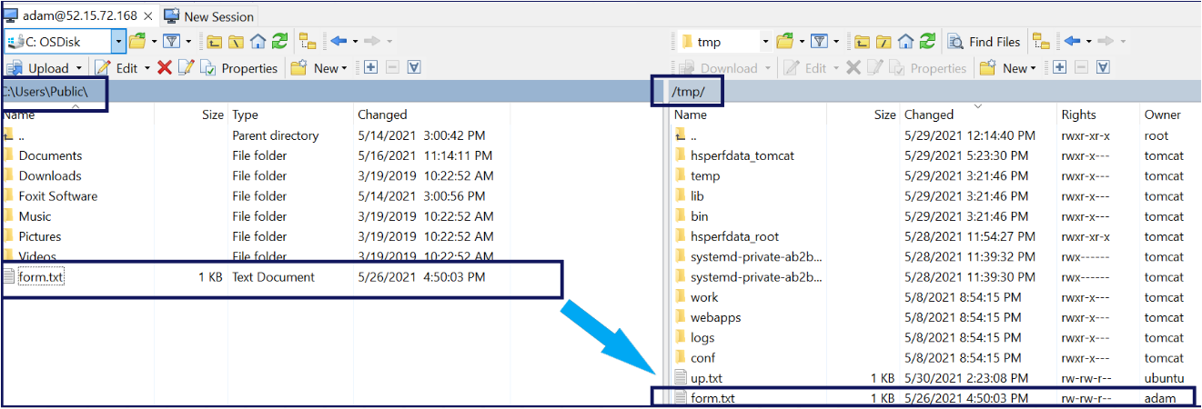 Copying files with dragging and dropping