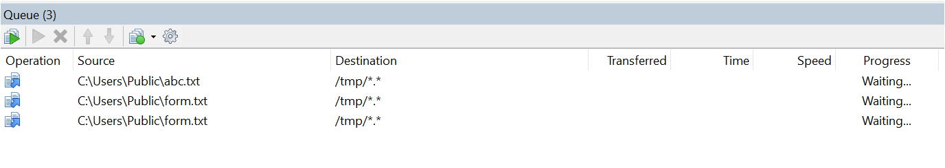 WinSCP transfer waiting