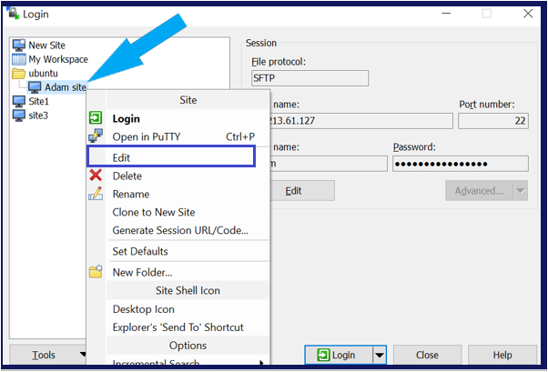 winscp search for text in files