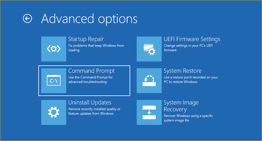 Clicking Command Prompt