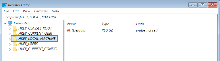 Selecting the key where to load the registry hive