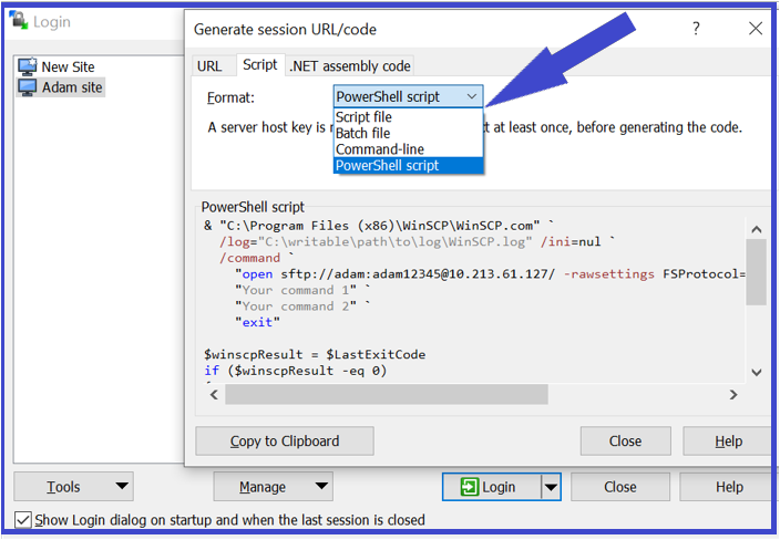 Generating Session Connection Code