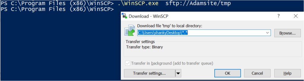 download winscp command line