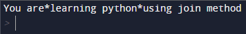 Python join method with asterisks