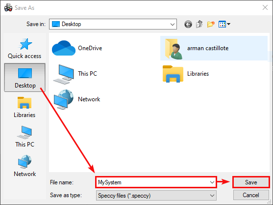 Choosing Snapshot Saving Location