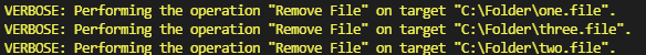 File removal console output.