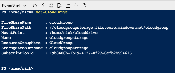 Getting clouddrive Information